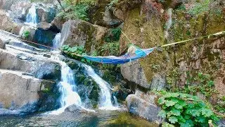 Tree Camping Above a Waterfall