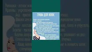 Травы для здоровья волос #травы #волосы #волосыукрепились  #полезнознать #здоровье