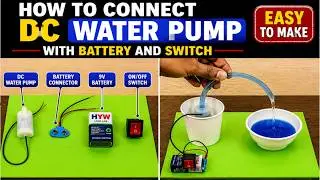 how to connect dc water pump to 9v battery - switch - for science project exhibition | DIY pandit