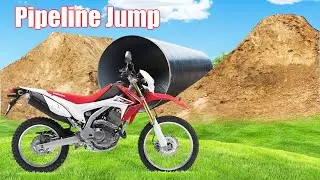 CRF off-road Ripping a Pipeline Jump