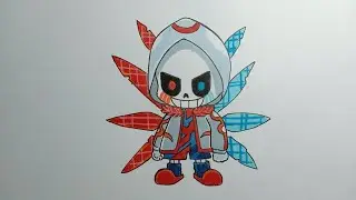 How To Draw Glitch 504 Sans Chibi Very Easy