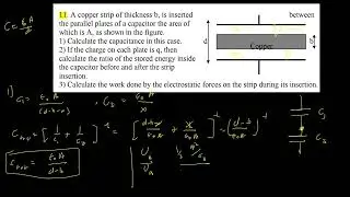 14. Parallel plate capacitor with a copper strip