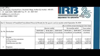 IRB Infrastructure Results | IRB Latest Results | IRB Share News | IRB Infrastructure Q2 Results