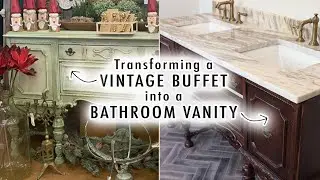 Transforming a BUFFET into a BATHROOM VANITY | DIY COTTAGE BATHROOM EP3 | XO MaCenna