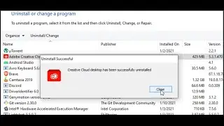 Uninstall Adobe Creative Cloud