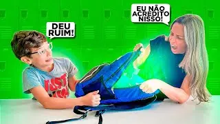 MINHA MÃE REAGINDO AO QUE SOBROU DO MEU MATERIAL ESCOLAR