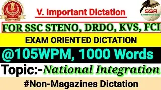 SSC STENOGRAPHER GRADE C 💯 MOCK TEST #105wpm 1000W #sscskilltest #steno #generaldictation #100wpm