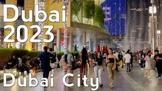 Dubai Burj Khalifa, Night City Center Walking Tour 4K | United Arab Emirates 🇦🇪