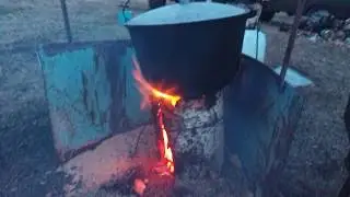 Печь из полена  Финская свеча