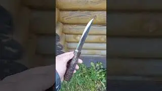 Якутский нож х12мф с карельской березой и латунными вставками
