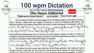 #401 :: Shorthand Dictation 100 wpm in English By @mjkstenographer
