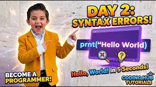 DAY 2: Find the Syntax Errors! ❌ Python Coding for Kids 🐍