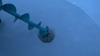 How to make a large hole with a small ice drill.