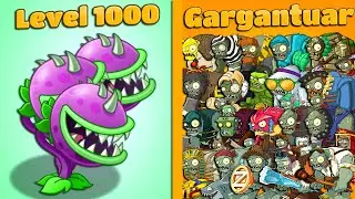 CHOMPER Plant LEVEL 1000 vs All GARGANTUAR - Plants vs Zombies 2 Mod