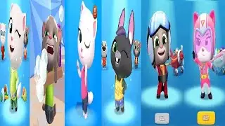 Talking Tom Gold Run VS Talking Tom Blast Park Talking Tom Sky RUN Eco Angela VS Tom  ANGELA   Becca