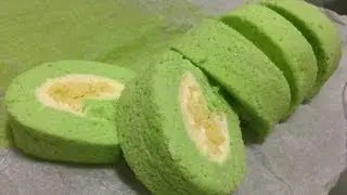 Pandan Swiss Roll with Cream Cheese Filling Recipe