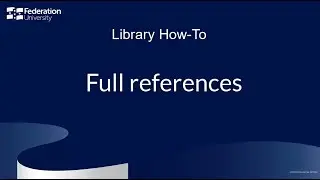 A quick primer on referencing