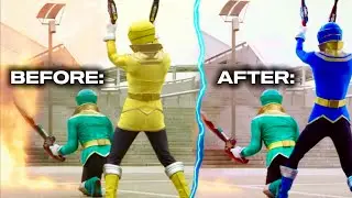 Power Rangers Super Megaforce | Blue & Yellow vs Blue & Green Split Screen Comparison (Gokaiger)