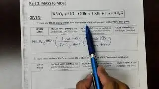 Mass to Mole Stoichiometry Conversion Part 1