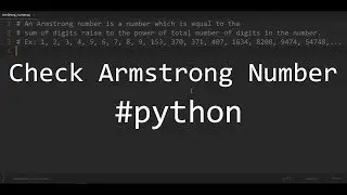 Armstrong Number || Python