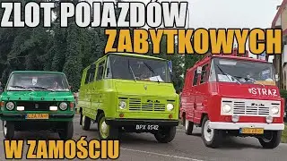 Przejazd pojazdów podczas 3 zlotu pojazdów zabytkowych pod Roztoczańskim Muzeum PRL w Zamościu