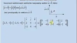 Iloczyn wektorowy w układzie współrzędnych