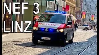Einsatzfahrt NEF 3 des ASB Linz / DAUMEN HOCH / Linzer Landstraße