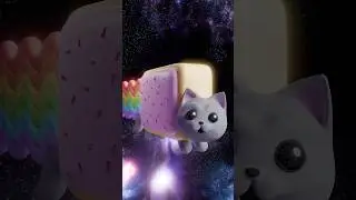 Making NYAN CAT in 3D🐈🍞🌈 