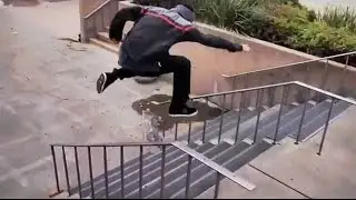 INSTABLAST! - Lazer Flip BS Lipslide 8 Stair Rail, Arcade Skating, Switch Big Heel Boardslide!