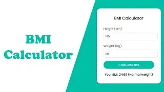 BMI Calculator App Using HTML, CSS & Javascript
