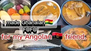MY ANGOLAN FRIEND enjoyed Ghanaian COCOYAM FUFU with BEEF/FISH LIGHT SOUP |COOKMAS DAY 6#vlogmas2024