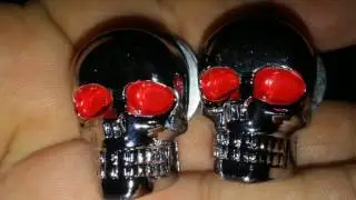 SimSam License Plate Fasteners Skeleton Skull Red Eye