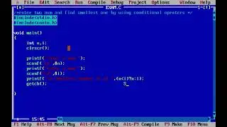 ENTER TWO NUM AND FIND SMALLEST ONE BY USING CONDITIONAL OPRATERS