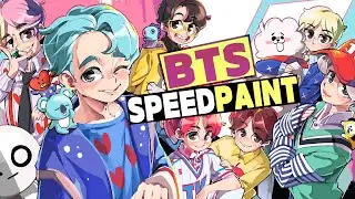 BTS 🎨 BT21 Clip Studio Bongfill SPEEDPAINT : Bangtan Boys 防彈少年團