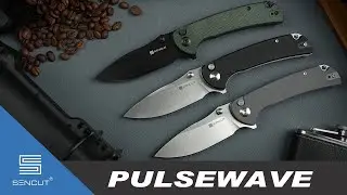 SENCUT Pulsewave Flipper & Thumb Stud & Button Lock Knife