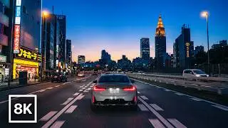 Tokyo Blue Hour Drive 🌙 From Shinjuku to the Western Outskirts / 8K 60fps HDR / Smooth Jazz