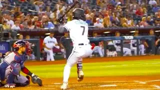 Corbin Carroll Slow Motion Home Run Baseball Swing Hitting Mechanics Stance Instruction Video Tips
