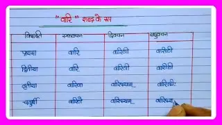 वारि शब्द के रूप संस्कृत में | Vari Shabd Roop in Sanskrit | Vari shabd ke roop | Data Education|