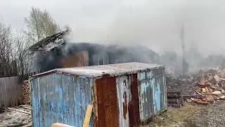 Пожар на ул  Пушкина в Артемовском 24.04.2024