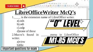 O Level M1-R5.1 MCQs |LibreOffice Writer #olevel go to Description for more