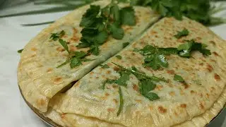Мука + Кипяток + Зелень.Кутабы с зеленью. Изумительные тесто и начинка.