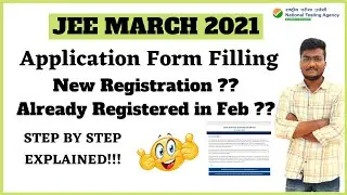 JEE Mains 2021 | Apply for March April May | Form Filling | 