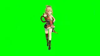 Yoimiya Fortnite Default Dance Green Screen - Genshin Impact MMD