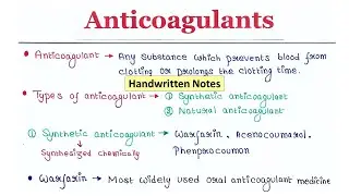Anticoagulants | Natural and Synthetic | Structure and function | Handwritten notes