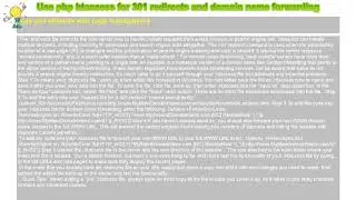 How to : Use php htaccess for 301 redirects and domain name forwarding