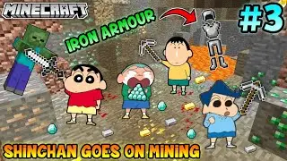 Shinchan made iron armour and found diamonds in Minecraft 😍🔥 | shinchan and friends plays Minecraft
