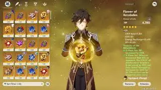 Genshin Impact Whale acct details: C6 Eula, C6 Raiden, C5 Zhongli, and C4 Ayaka.