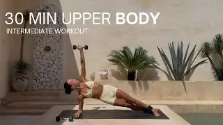 30 MIN UPPER BODY AND CORE | Intermediate Workout | Arms and Abs Home Workout with Weights