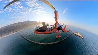 Beautiful coast flight in gyroplane