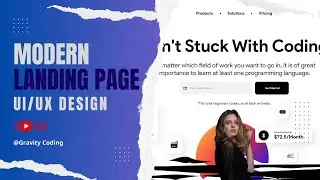 UI Landing Page Design | UI Design | @gravitycoding | UI Design Code Tutorial